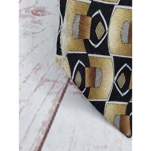 Vintage Courage Hand Sewn Abstract Design Gold Tone Men’s Tie – Rare Collectible - Picture 2 of 12